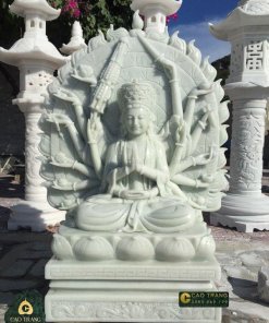 Hình ảnh tượng Phật Mẫu Chuẩn Đề bằng đá
