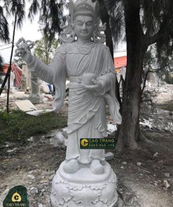 Tượng Phật Mật Tông bằng đá tự nhiên màu xám