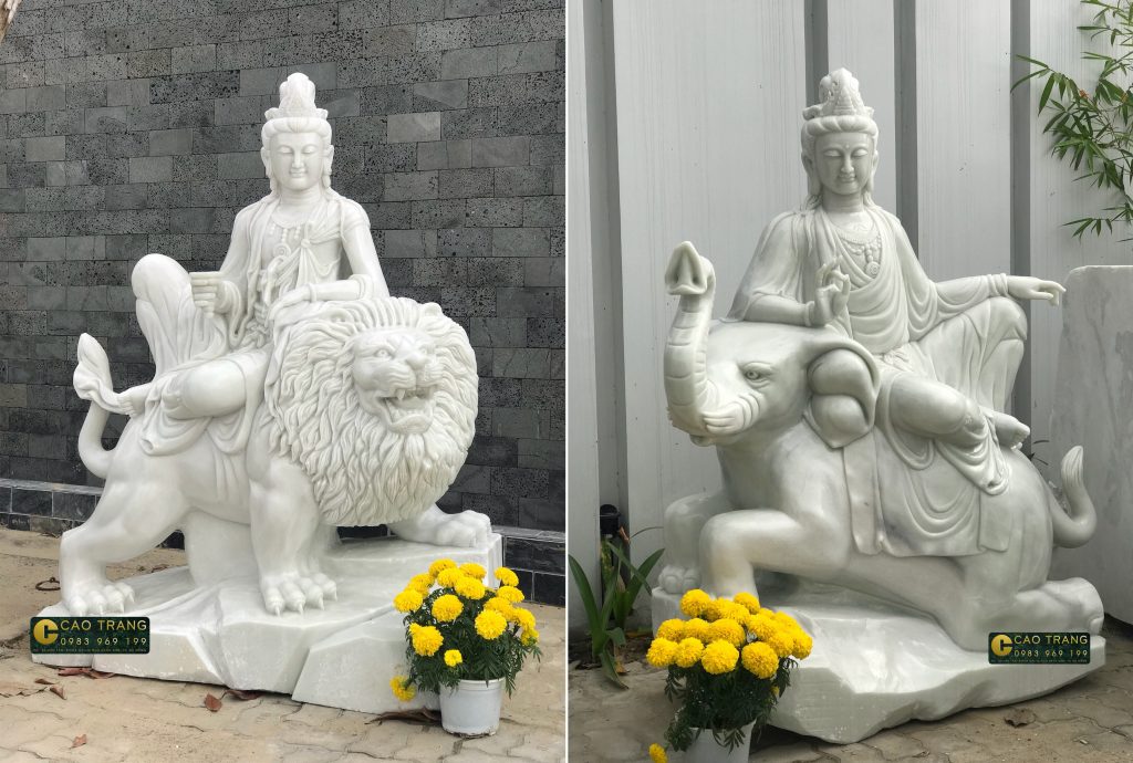 tượng phật văn thù phổ hiền 3