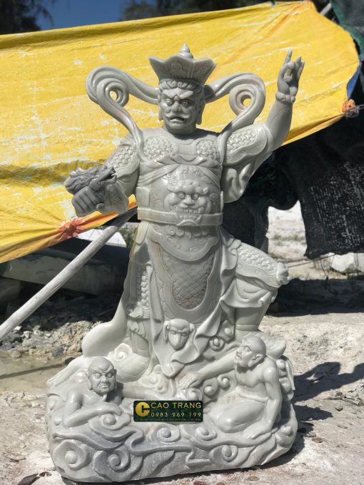 Tượng Tứ Đại Thiên Vương đá cẩm thạch đứng