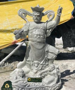 Tượng Tứ Đại Thiên Vương đá cẩm thạch đứng
