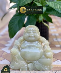 Tượng Phật Di Lặc đá cẩm thạch xanh