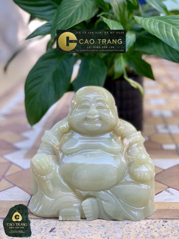 Tượng Phật Di Lặc đá cẩm thạch xanh