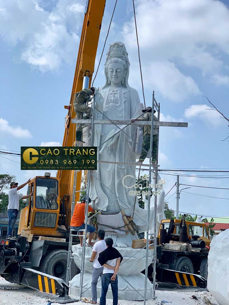 Tượng phật Quan Âm cao 7m được đưa về chùa Phước Thành - Đắk Nông