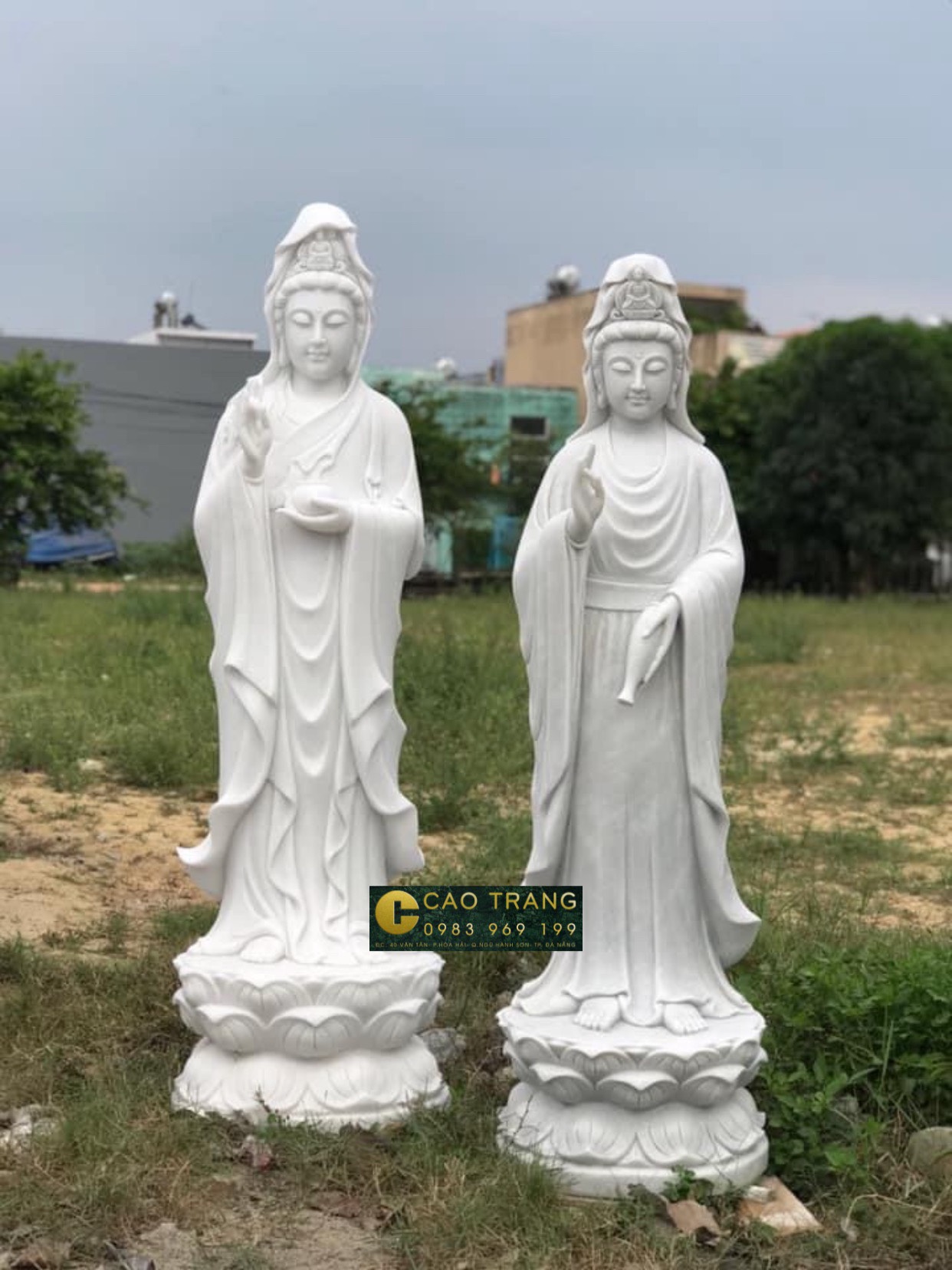 Tượng Phật Quan Âm Bằng Đá Cao 1m