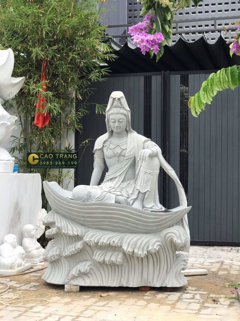 Tượng đá Quan Âm Tự Tại - Tượng Phật Đá Cao Trang