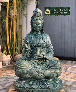 Tượng Quan Âm Tứ Thủ Bằng Đá Xanh Ấn Độ