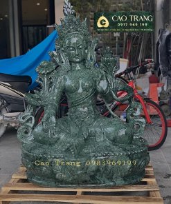 Tượng Quan Âm Tứ Thủ Bằng Đá Xanh Ấn Độ Cao Tới 1m