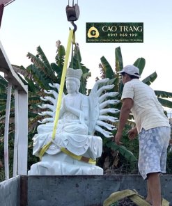 Thỉnh tượng quán âm tự tại nghìn tay bằng đá