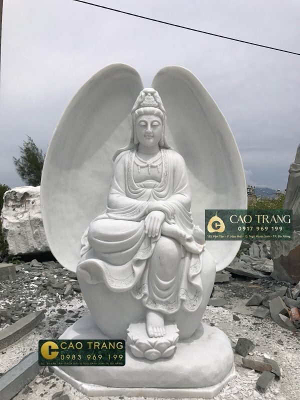Tượng Phật Tự Tại bằng đá cẩm thạch ngồi