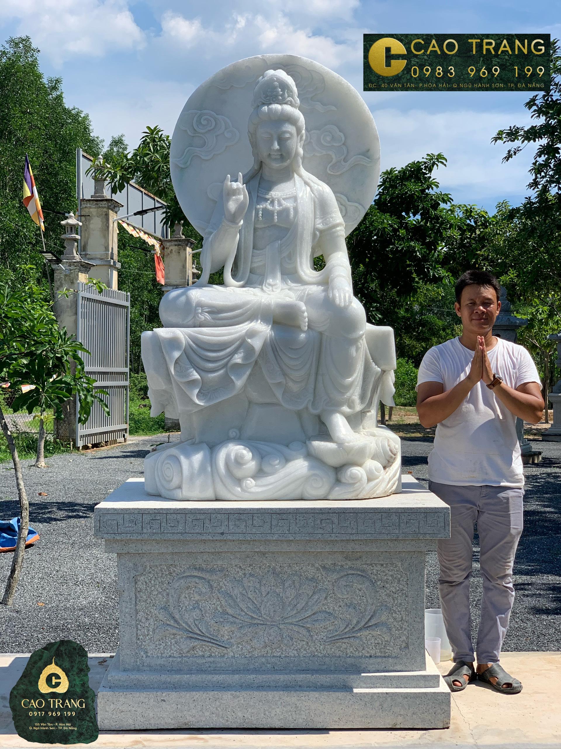 Tượng Quan Âm tự tại bằng đá - Tượng Phật Đá Cao Trang