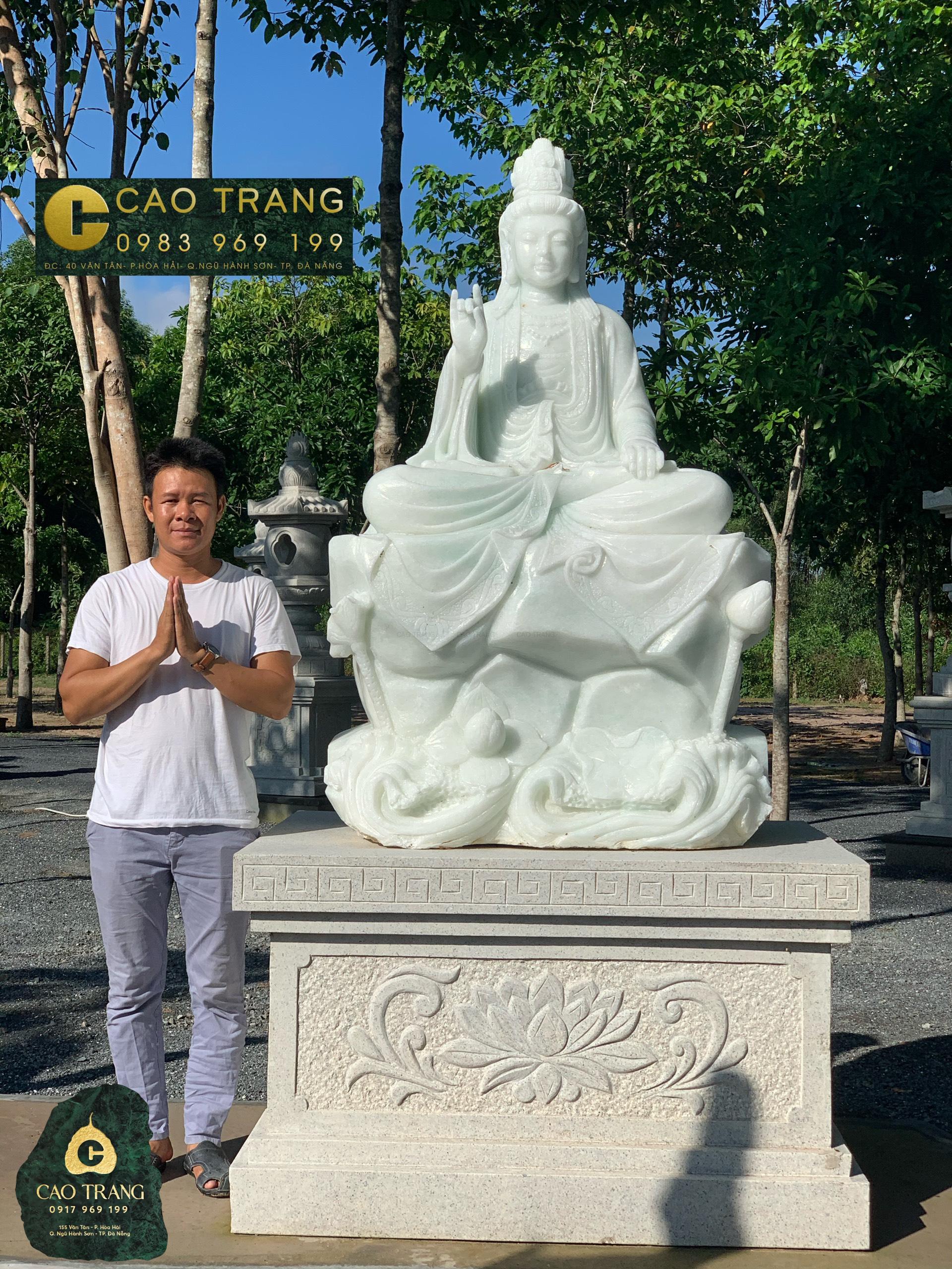 Tượng Quan Âm tự tại bằng đá - Tượng Phật Đá Cao Trang