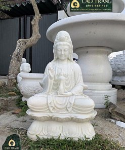 Tượng Phất Quan Âm Ngồi Đài Sen Cao 80cm