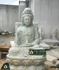 Tượng Quan Âm Tọa Thiền Đài Sen 80cm