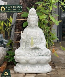 Tượng Mẹ Quan Âm Ngồi Đài Sen 80cm