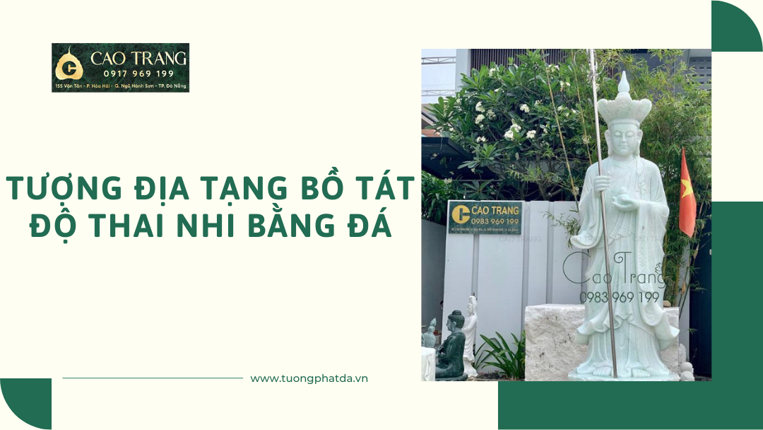 Tượng Địa Tạng Bồ Tát Độ Thai Nhi Bằng Đá