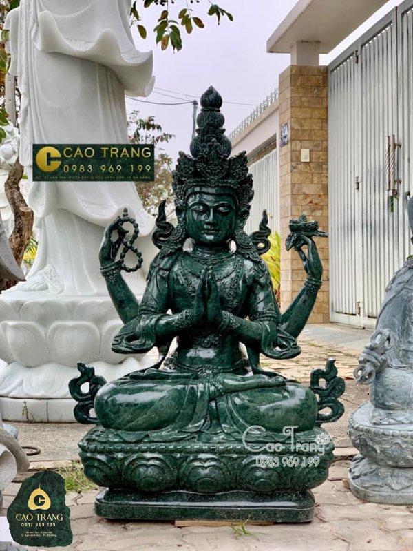 Tượng Phật Mật Tông bằng đá xanh nhập khẩu từ Ấn Độ