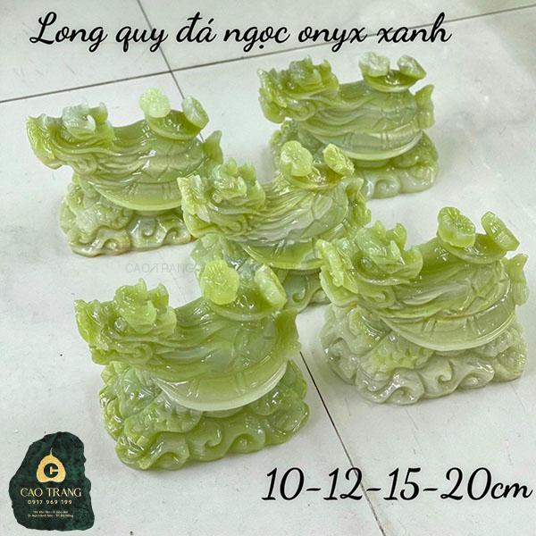Tượng rùa đầu rồng phong thủy bằng đá ngọc Onyx xanh. Nguồn: Tượng Phật Đá Cao Trang
