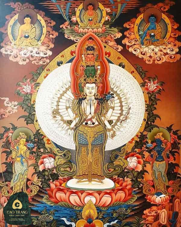 Một bức tranh mô tả các vị Phật, Bồ tát trong Phật giáo Mật tông