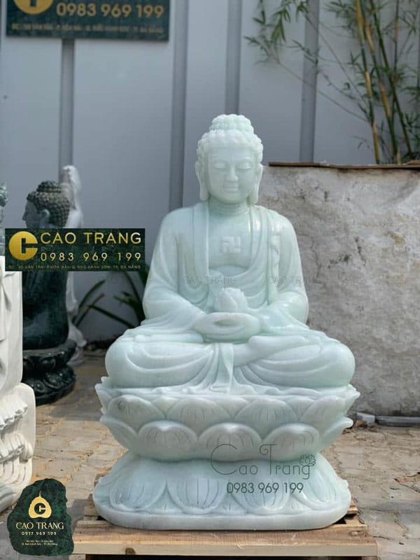 Tượng Phật đá A Di Đà dáng ngồi kích thước nhỏ