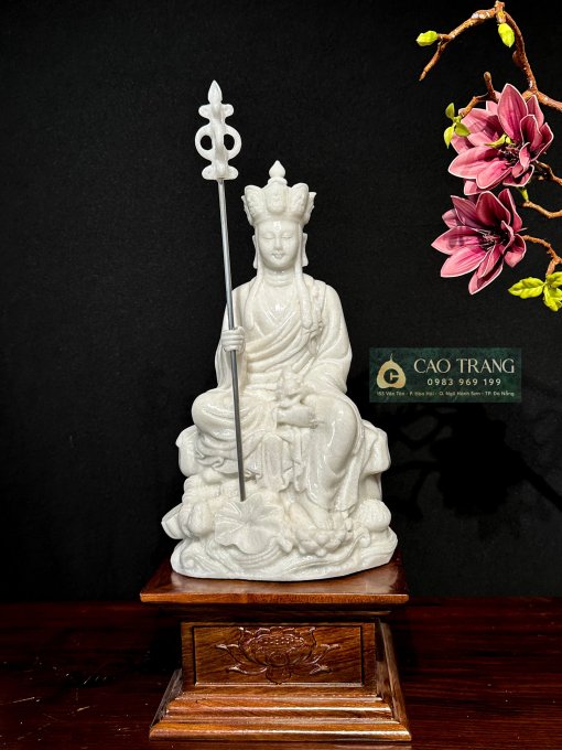 Tượng Địa Ngồi Cầm Trượng Nhỏ 40cm
