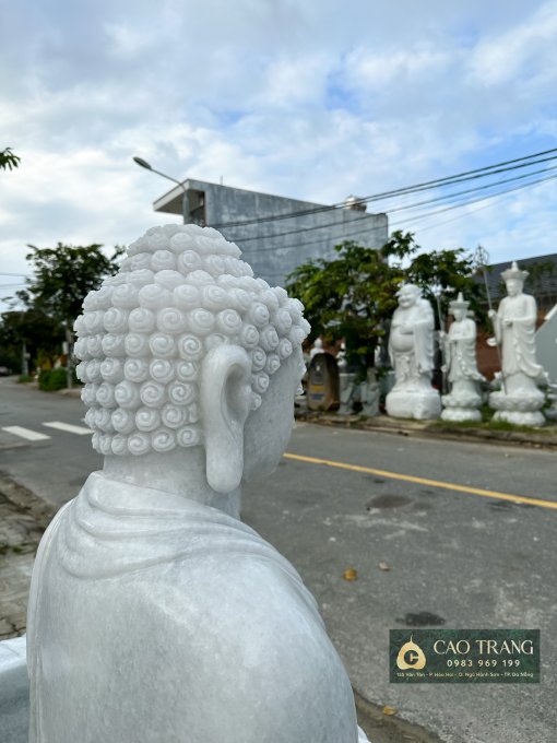Góc nghiêng Tượng Thích Ca Ngồi Thiền 1M5