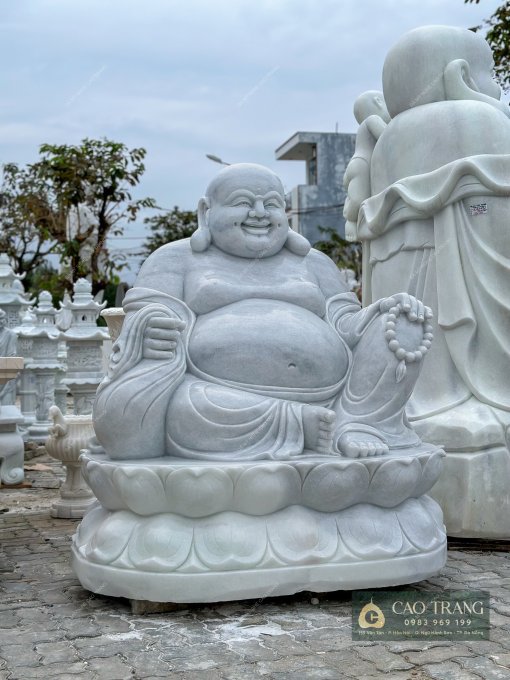 Tượng Ngài Di Lặc Ngồi Mặt Cười Phúc Hậu Cao 1M5