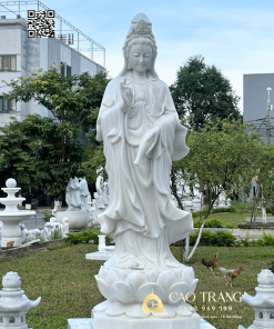 Tượng Quan Âm Bồ Tát áo trơn cao 1,5M