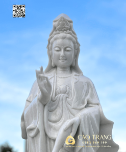 Tượng Quan Âm Bồ Tát áo trơn cao 1,5M