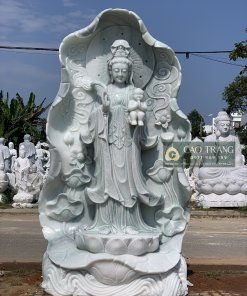 Tượng Phật Quan Âm Đứng Bằng Đá Mẫu Đẹp