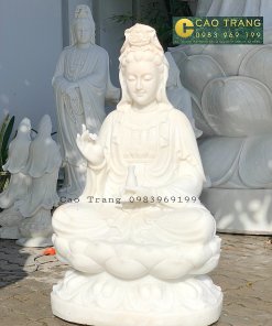 Tượng Quan Âm ngồi bằng đá đẹp