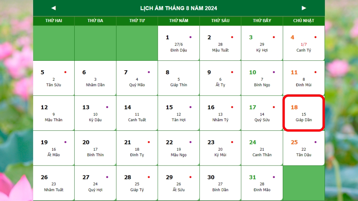 Lễ Vu Lan 2024 là ngày nào?