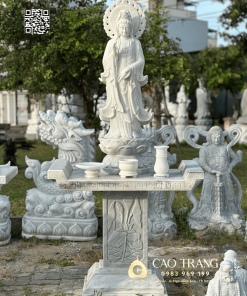 Tượng Quan Âm Đứng cao 1,2m có hào quang