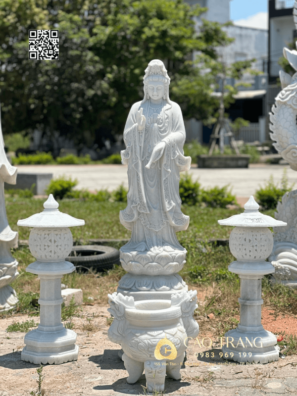 tượng quan âm đứng cao 1.2m