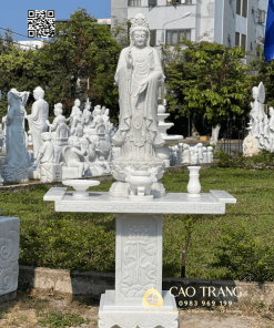 tượng Quan Âm đứng cao 1,2m và bộ thờ đá cao cấp