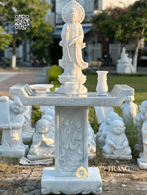 Tượng Quan Âm Bồ Tát hào quang cao 80cm