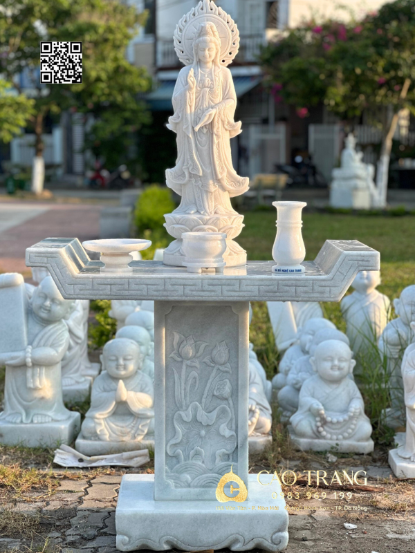 Tượng Quan Âm Bồ Tát hào quang cao 80cm