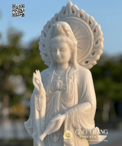 Tượng Quan Âm Bồ Tát hào quang cao 80cm