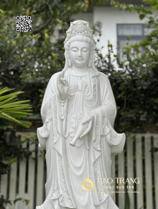 Tượng Quan Âm Bồ Tát hoa văn cao 1,4M
