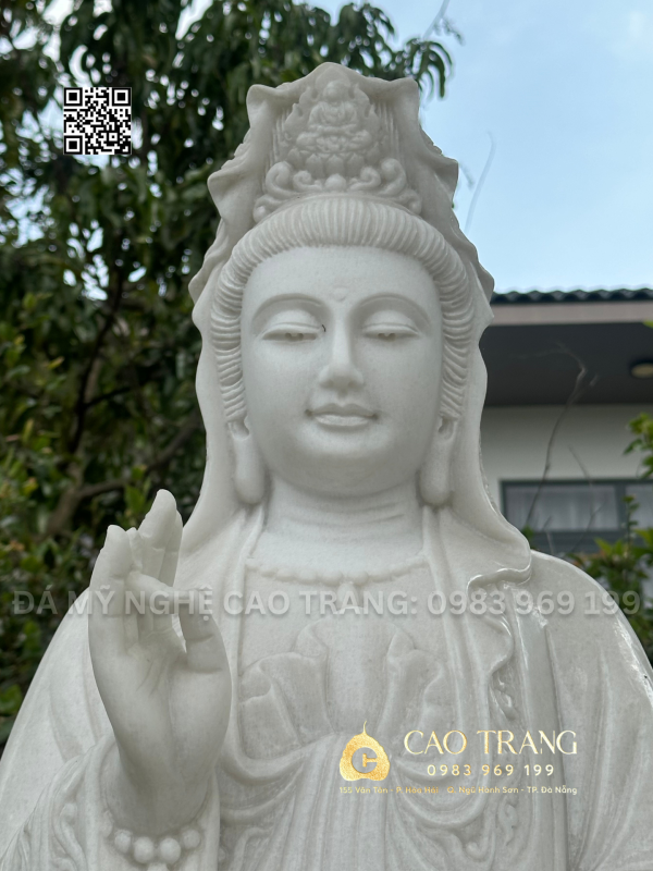 Tượng Quan Âm Bồ Tát hoa văn cao 1,4M