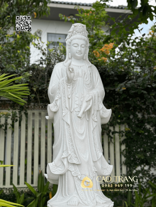 Tượng Quan Âm Bồ Tát hoa văn cao 1,4M