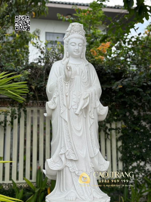 Tượng Quan Âm Bồ Tát hoa văn cao 1,4M
