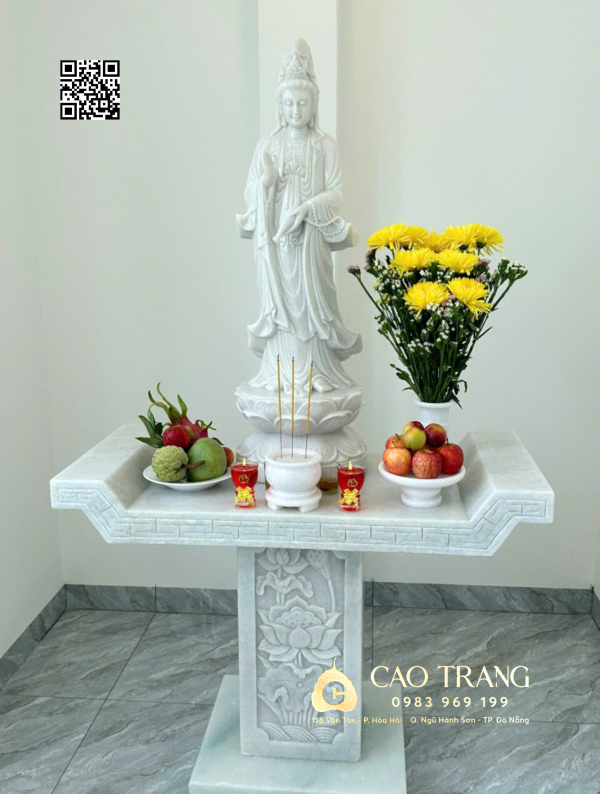 Tượng Quan Âm Bồ Tát chuỗi ngọc cao 1M