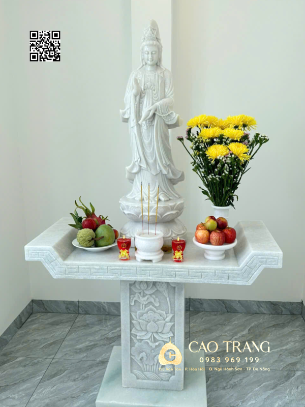 Tượng Quan Âm Bồ Tát chuỗi ngọc cao 1M