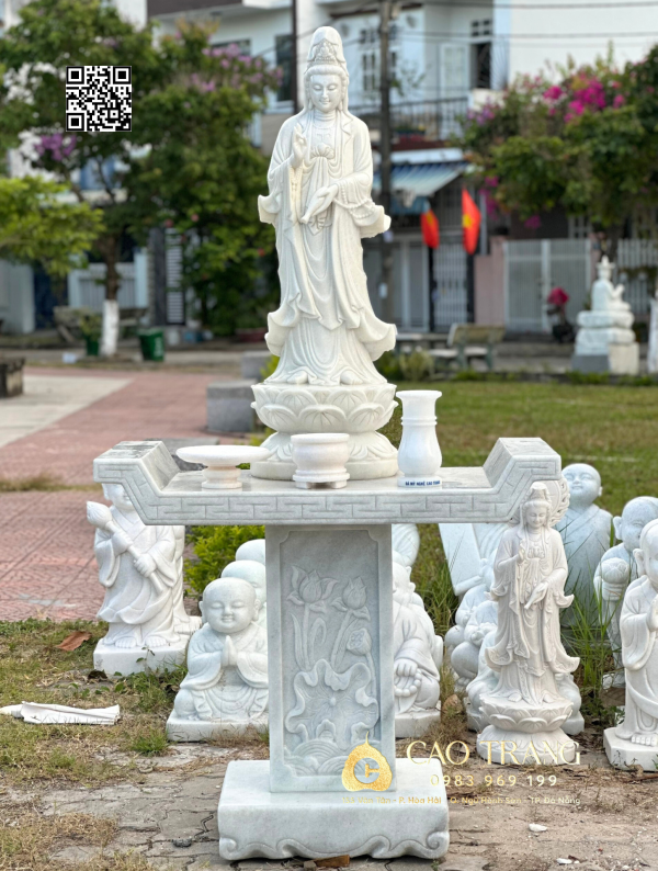 Tượng Quan Âm Bồ Tát chuỗi ngọc cao 1M