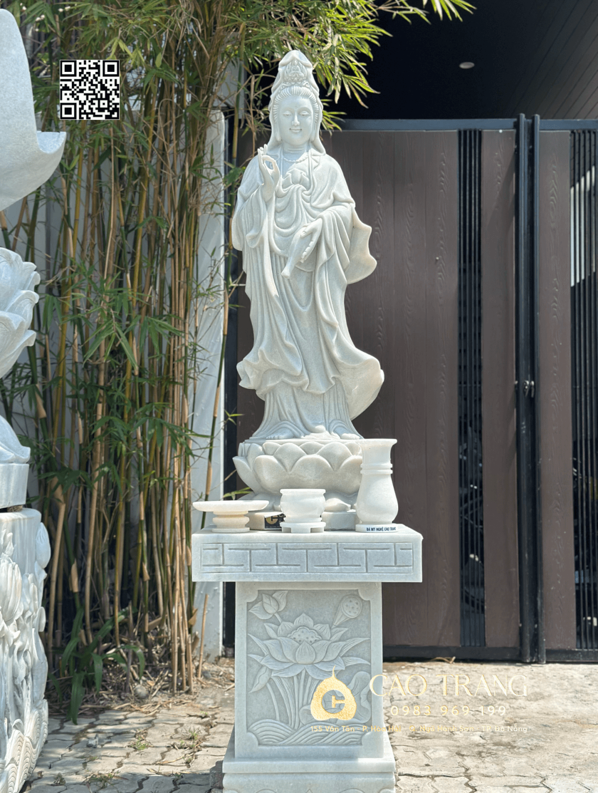 Tượng Quan Âm trơn cao 1,4M