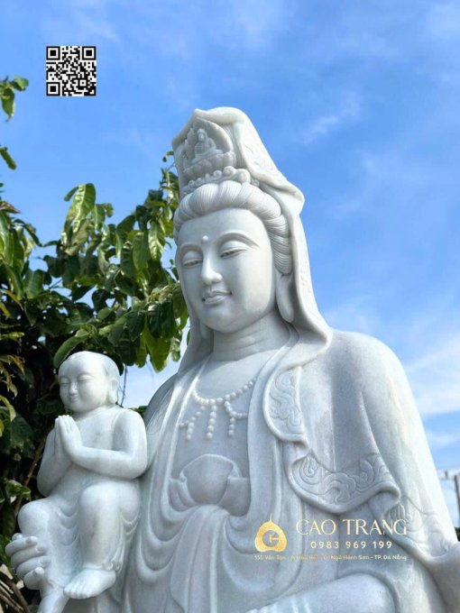 Phật Mẫu Chuẩn Đề Bằng đá cao 90cm