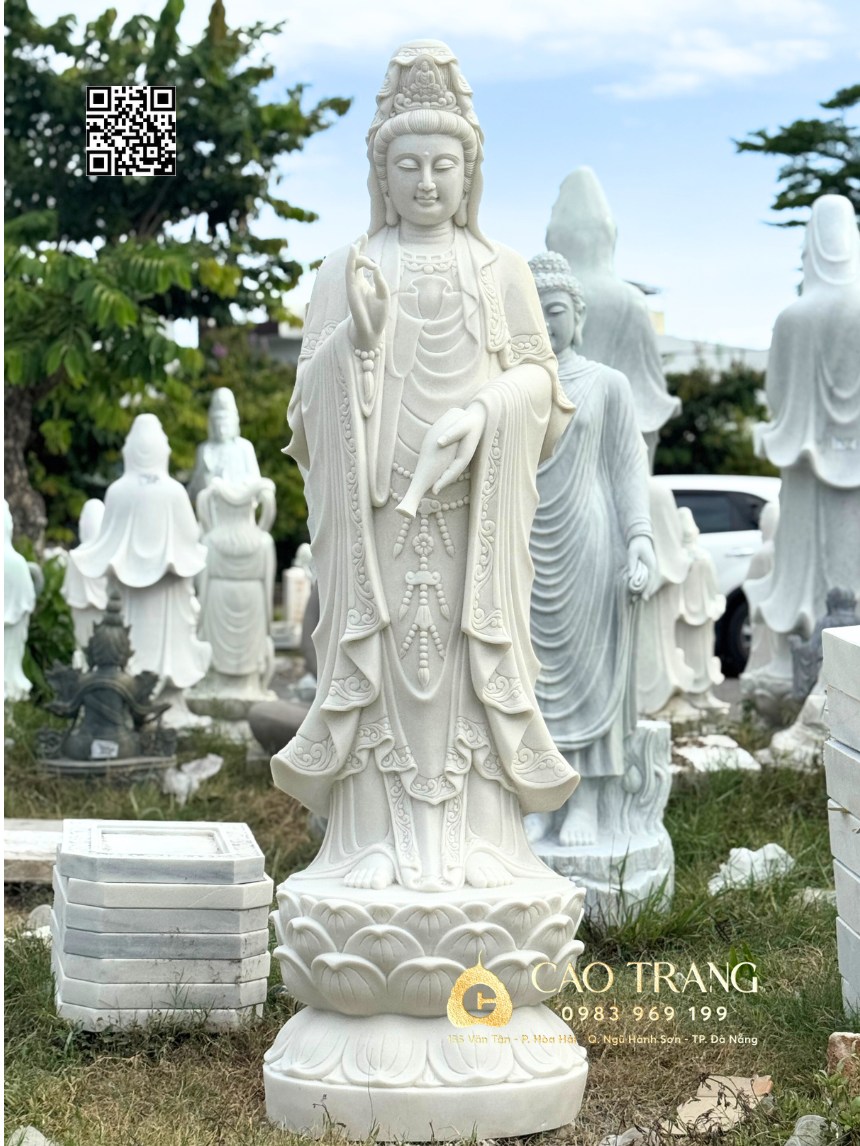 Thỉnh tượng Phật Đá Quan Âm cho không gian thờ tự