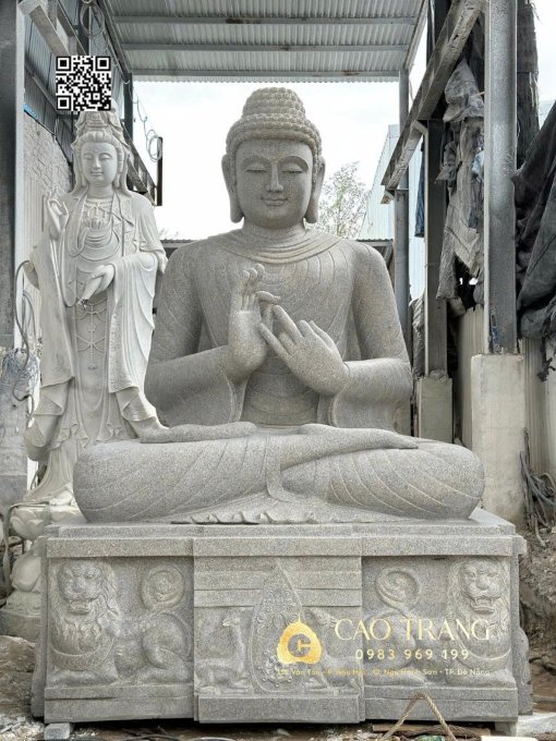 Tượng Phật Thích Ca Ngồi cao 3.8m đá hoa cương