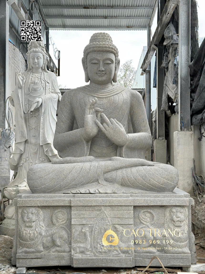 Tượng Phật Thích Ca Ngồi cao 3.8m đá hoa cương